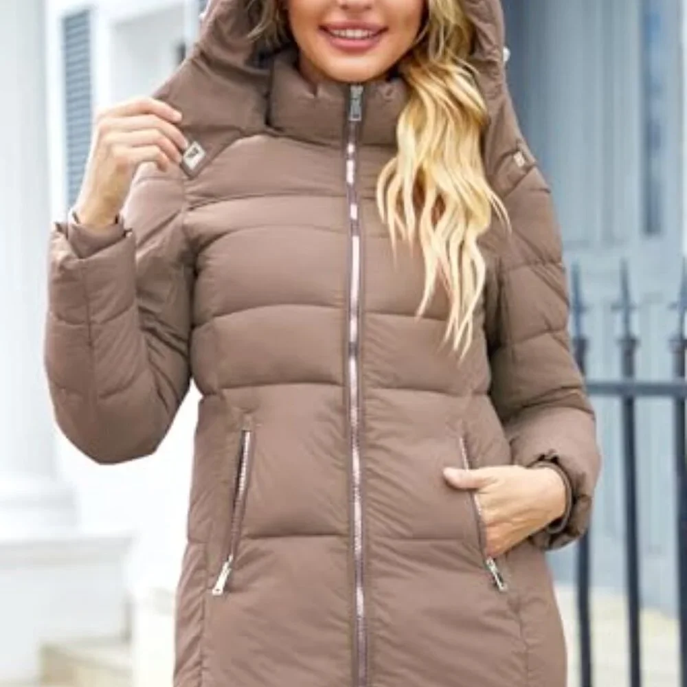 Packable Puffer Jacket Lightweight Thickened Down Winter Coat Chic
